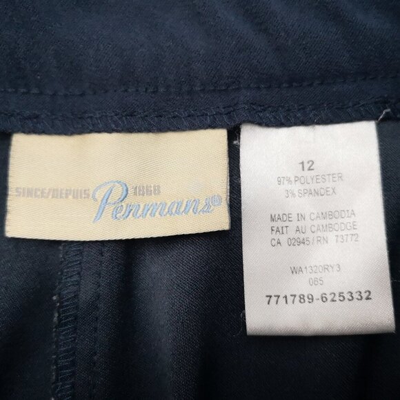 Penmans Ladies Size 12 Navy Straight Legs Zipper & Button Closure Pants - Picture 3 of 11